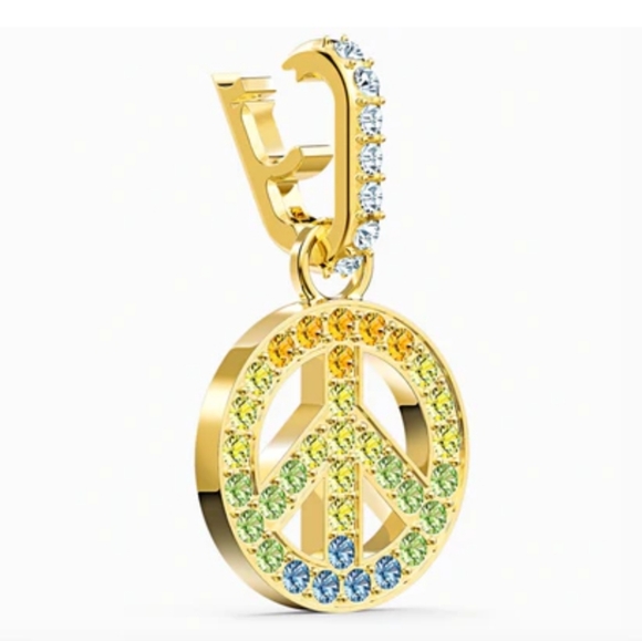 Swarovski REMIX COLLECTION PEACE CHARM, Gold-5526998 New - Picture 2 of 3